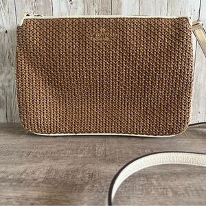 Kate Spade JACKSON Woven STRAW TRIPLE GUSSET CROSSBODY